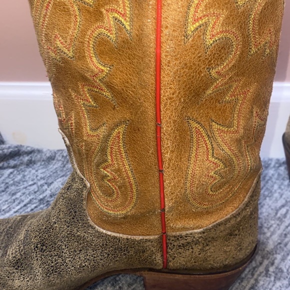 🚫SOLD🚫 Vtg Justin Boots 2toned suede leather midcalf ladies cowboy boots 8.5B - Picture 10 of 14